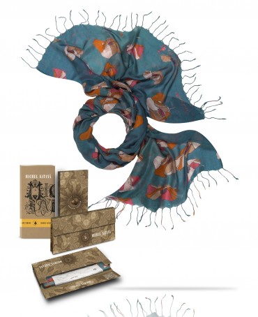 Палантин Женский S23-TULIP/TURQUOISE